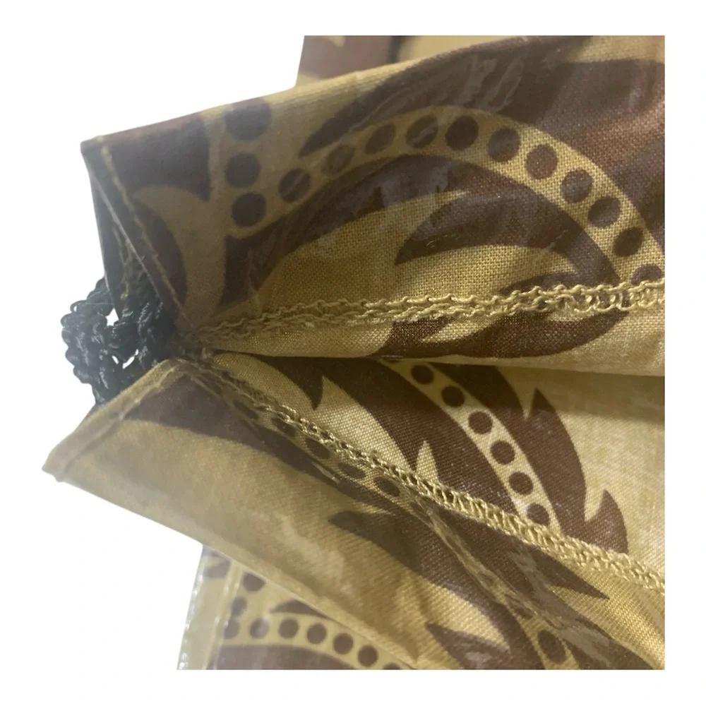 Large 30” X 21” Drawstring Laundry Bag Paisley Cotton W/Polyurethan Coating NWOT